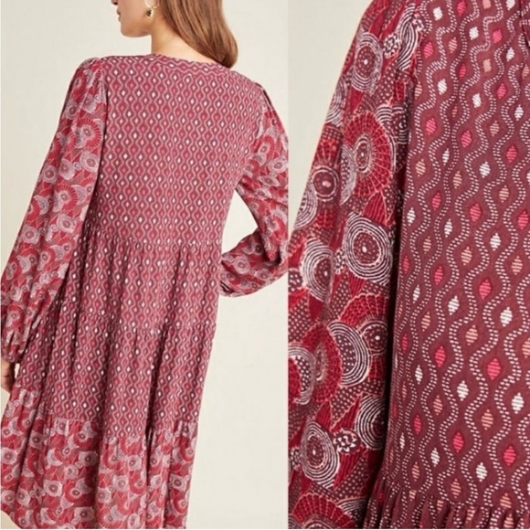 Maeve Amber Tiered Print Mini Dress in Size Small - Picture 13 of 14